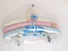 VTG Satin Padded Lingerie Boudoir Skirt Hangers 3 Count NOS Twice A Year
