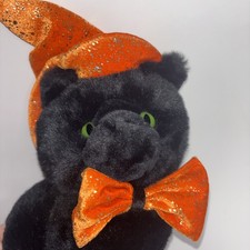 Animal Alley, Toys R US 14" Plush Black Halloween Cat w/Hat  Bow tie