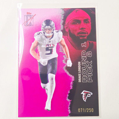 Topps 2024 Signature Class Football - Drake London Round Pick 8 #62 Falcons /250