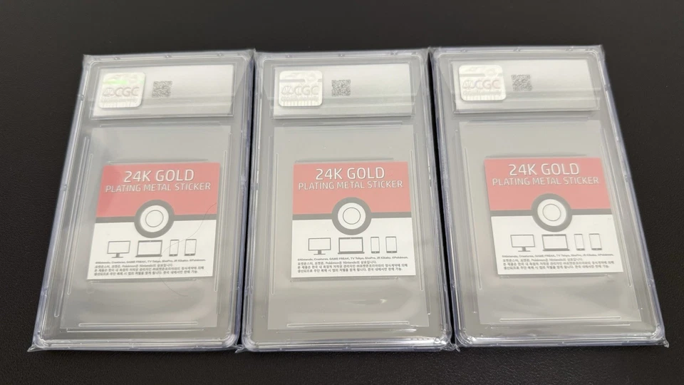 Charizard Blastoise Venusaur Mint 24K Gold Plated Pokemon Sticker CGC Mint 9 Set - Image 3 of 3
