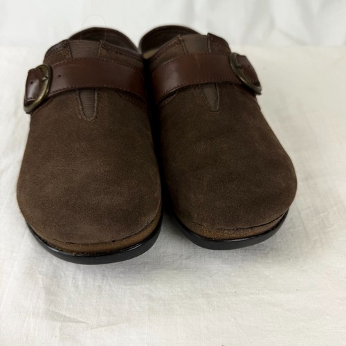 New in Box EUROstep Delorean Dk Brown Suede Mules 8M Fall Shoes - Picture 2 of 11