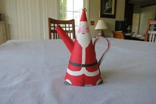 Vintage Santa Claus Tin Water Can Painted Primative Christmas Ornament