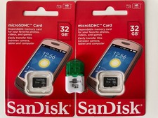 Sandisk 32GB MicroSD HC Flash Memory Card 2Pack Class 4 Bundle w/ Card Reader