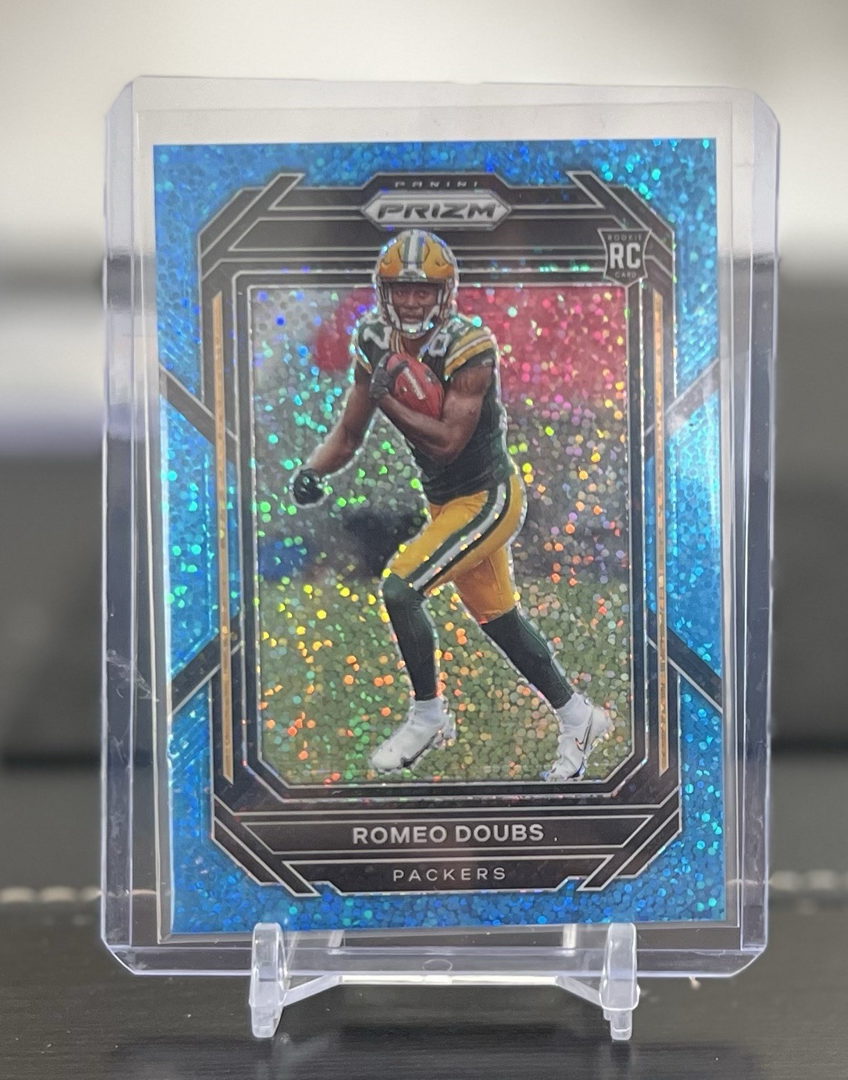 2022 Panini Prizm Rookies Romeo Doubs #337 Blue Sparkle Prizm /96 (RC)