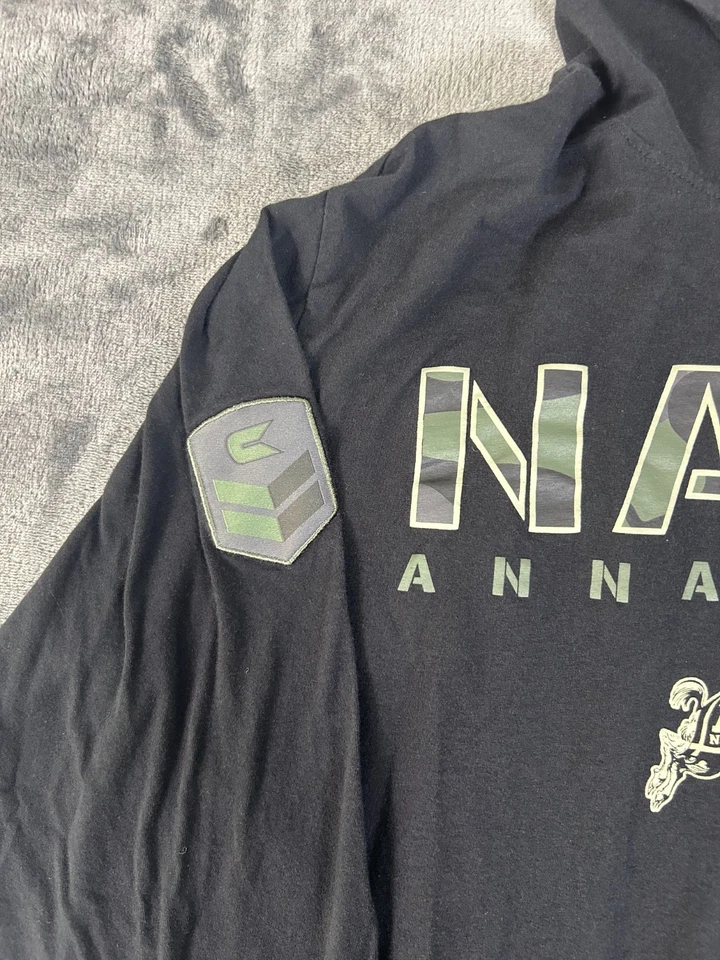 Camiseta con Capucha Colosseum Navy Annapolis OHT U.S.A. Manga Larga Para Hombre Grande Negra Foto 2 de 4