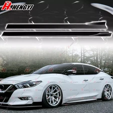 Side Skirt Rocker Panel Lip Splitter Gloss Black For Nissan Maxima 2016-2022