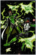 Parallax vs Green Lantern Comic Panel Poster Splash Page Art Pin-Up Zero Hour