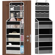 5-Tier Over the Door Organizer with Mesh Pockets, Baby Nursery Storage for Cl...