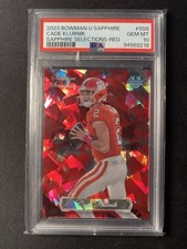 Cade Klubnik 2023 Bowman U Sapphire Selections Red Refractor /5 PSA 10 Jersey #!