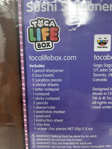 Toca Boca Life Box Sushi Stationary Play Kit Homeschool New Sealed - 第 5/12 張圖片