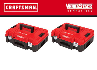 #ad #ad 2 pack CRAFTSMAN VERSASTACK 17W x 6.87 H x 13.0D Plastic SmallTool Box W Hand $65.00