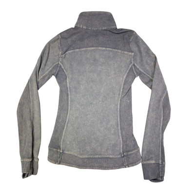 Lululemon Size 4 Full Zipper Front Fitted Jacket Distressed Denim