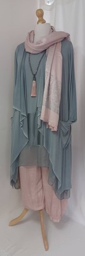 BNWT, QUIRKY, LAGENLOOK, GREY, ASYMMETRICAL, SILK-HEM, TUNIC TOP, OSFA - Picture 19 of 20
