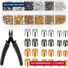 2200 Pieces Crimp Beads for Jewelry Making, Crimp Tubes with Crimping Pliers, 3