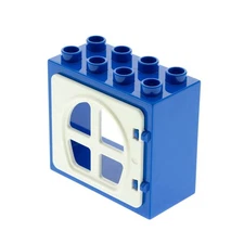 1x Lego Duplo Window Frame Small 2x4x3 Blue Door 1x4x3 White 26249 61649