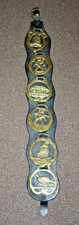 VINTAGE LEATHER STRAP WITH 5 X HORSE BRASSES