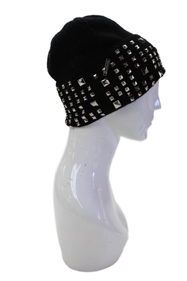 Gorro para mujer Michael Michael Kors con tachuelas tejido negro talla única Foto 2 de 4