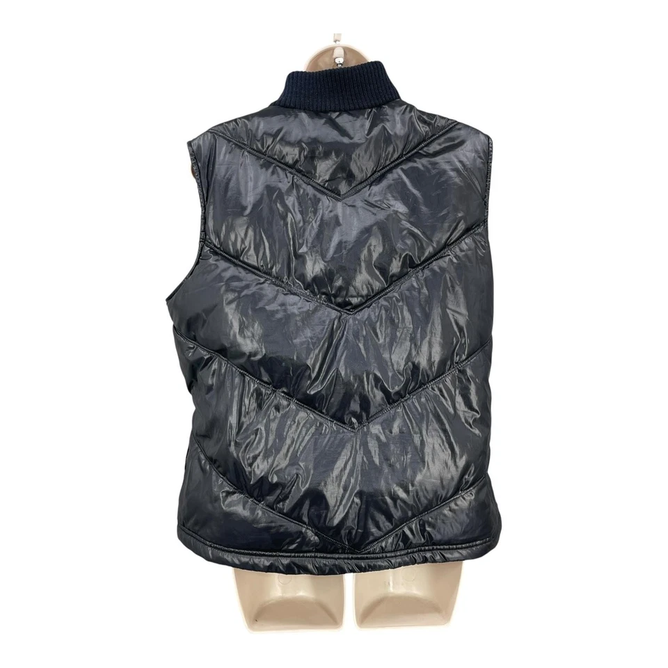 Colete acolchoado Old Navy anos 90 feminino Y2K streetwear preto com zíper inverno tamanho G - Imagem 2 de 4