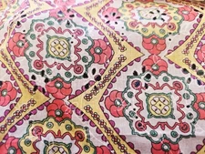 1 1/3 Yd Floral Eyelet Cotton Fabric Shirting Lightweight Voile Imported Floral 