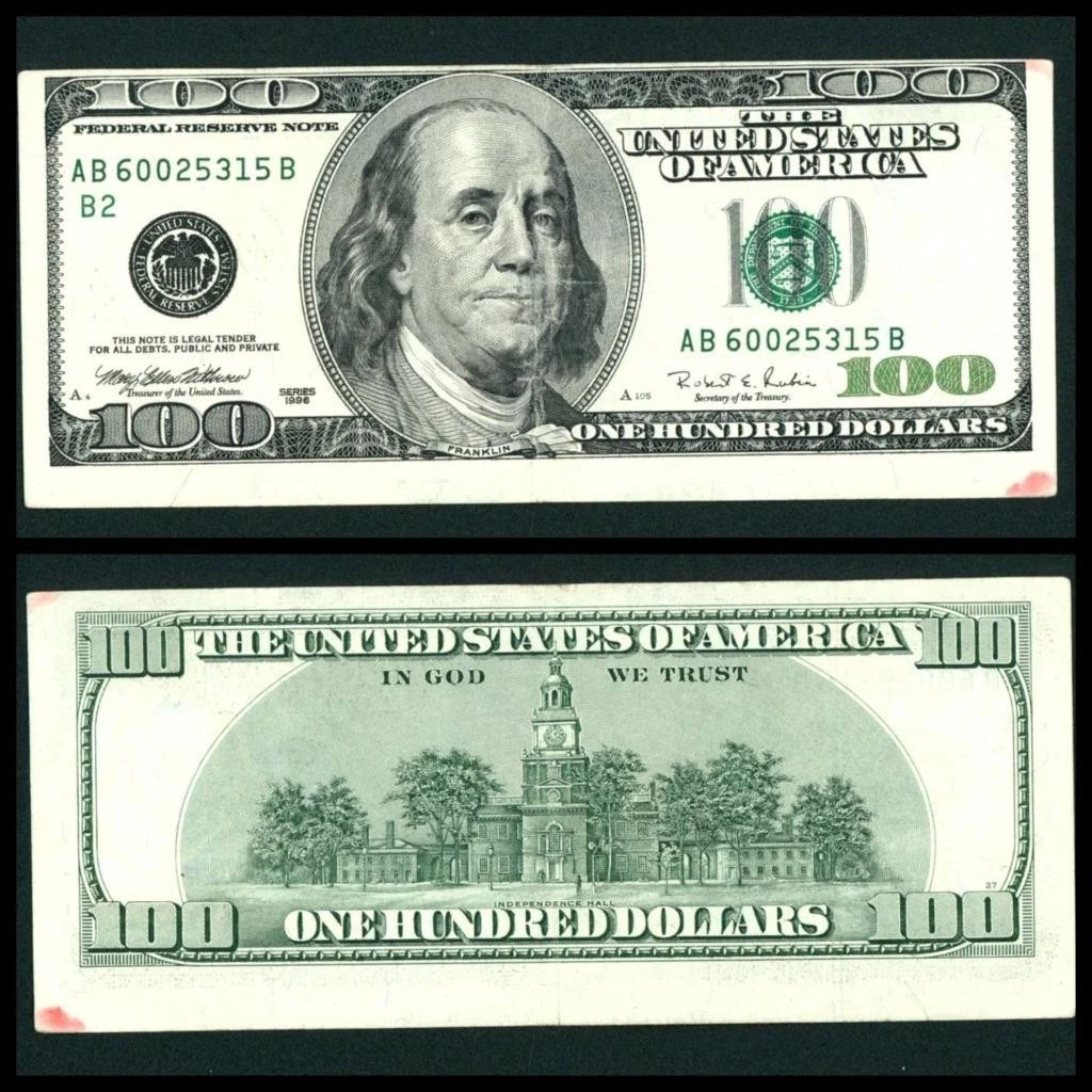 曾流通$100 1996 美联储小说明| eBay