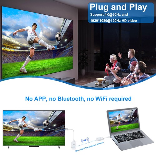 Émetteur et récepteur HDMI sans fil 4K extendeur HDMI sans fil 1080p @ 120 Hz... - Photo 4/9