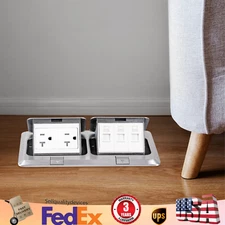 Dual Pop Up Floor Outlet 20 Amp USB With Sockets Electrical Outlet Receptacle