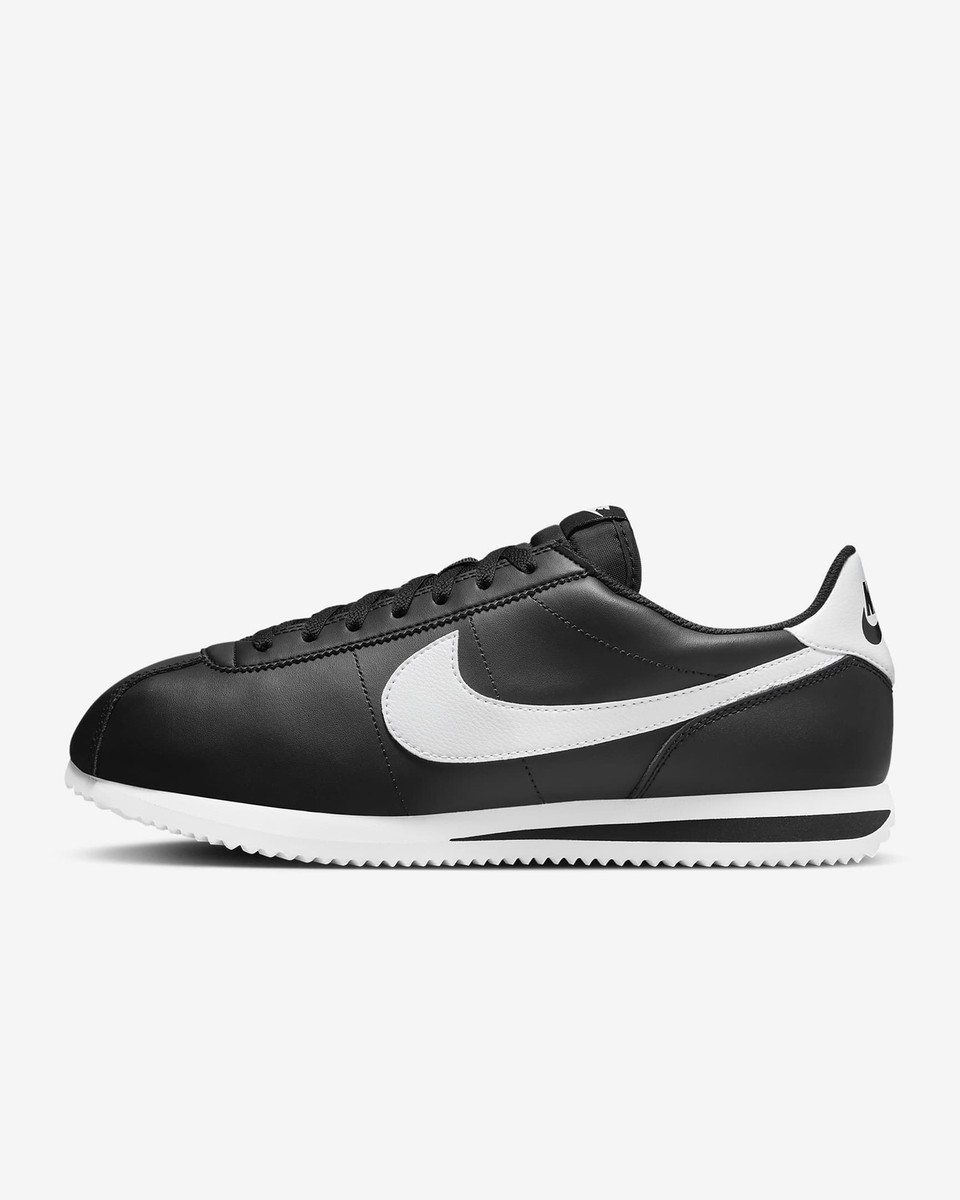 nike cortez black white
