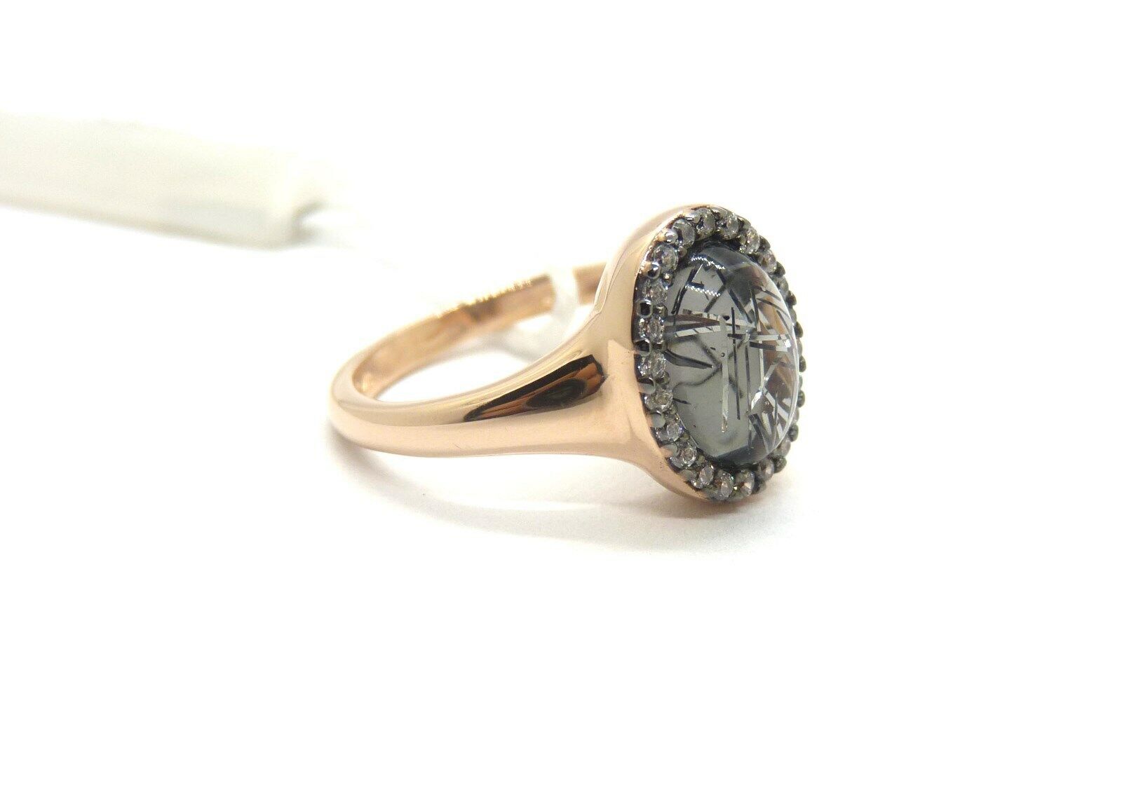 MARCELLO PANE  Ring 925 Silber 18K Rosevergoldet  mit Steinen Größe 55