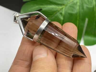 Smoky Crystal 24 sided Vogel Style Pendant E120318