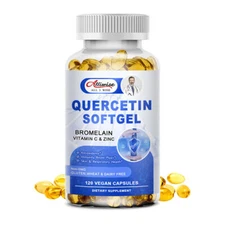 Quercetin 1000mg with Bromelain & Zinc Softgel Boost Immunity Antioxidant 120Cap
