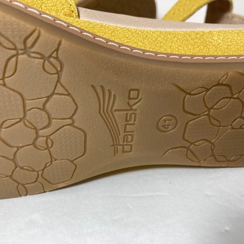 Sandalias Dansko Mujer Astrid Texturizado Amarillo Cuña Nubuck Comodidad 10.5-11 M ¡NUEVAS! - Imagen 9 de 12