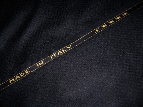 3yds ITALIAN ZEGNA 5 STAR BLACK CASHMERE SILK SELF PATTERN JACKET FABRIC - Picture 2 of 6