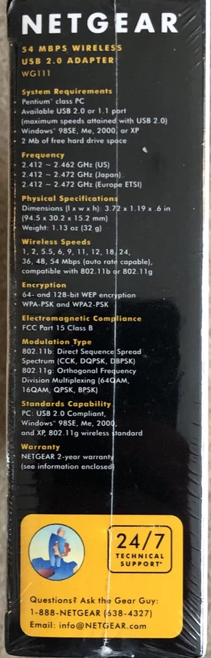 Netgear Wireless-G USB 2.0 Adapter WG111 - For Laptop Or Desktop PCs, 54 Mbps - Image 3 of 3