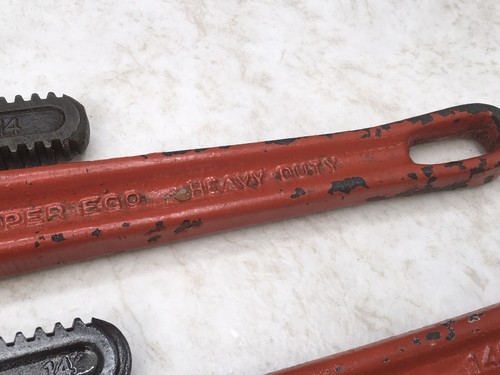 Pipe Wrenches, 14in., 2pc Lot, Super Ego (Spain) And Unbranded(China) - Picture 4 of 7