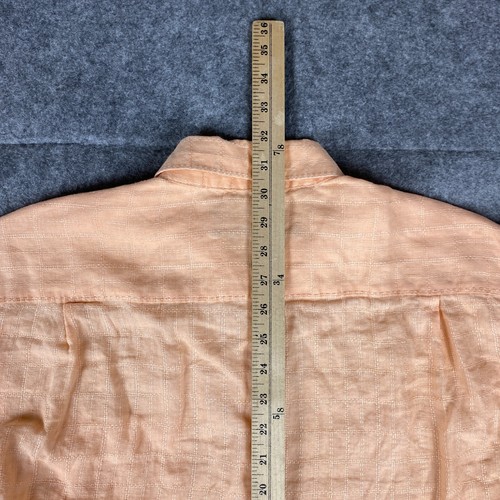 Tommy Bahama Shirt Mens Large Orange Plaid Linen Button Up Long Sleeve - Picture 9 of 11