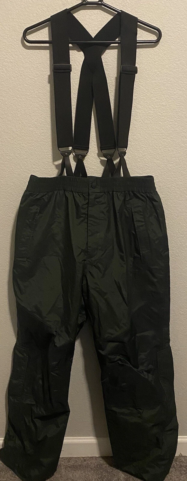 Cabela's Overall Bibs Mens Large Hunter Green Nylon Hunting Outdoor Pant