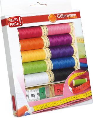 Gtermann creativ Nähgarn Set mit 10 Spulen Sew-All Garn 100m in Stron