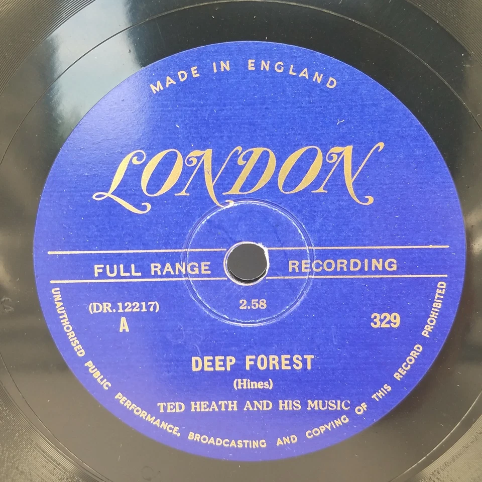 78 RPM 10" Record Ted Heath Deep Forest & Pagan Love Song London Records 329 E+ - Image 3 of 4