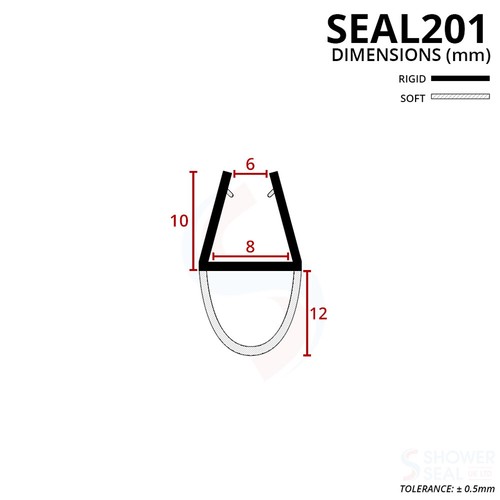 Shower Screen Seal Strip | For 3-12mm Glass | Up to 50mm Gap | Bath Door 800mm - Picture 240 of 248