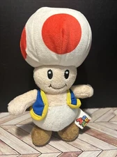 Toad Plush Licensed Super Mario Bros. Nintendo Stuffed Toy 7" Red