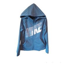 Nike Boys Zip Front Hoodie Sweatshirt Jacket-5-Mountain Blue Spellout
