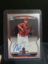 2023 BOWMAN CHROME 1ST PROSPECT AUTOGRAPH KRISTIN MUNROE NO. CPA-KME *ANGELS*