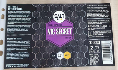 Craft Can Beer Wrap - Vic Secret -  Vermont Session IPA - SALT