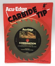 Acu-Edge 11-107 8” Saw Blade 24T Carbide Tipped USA Made Sealed New Old Stock