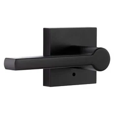 MISENO Lorton Flat Bar Privacy Door Lever Set in Matte Black