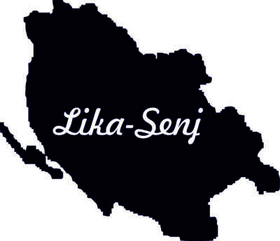 2x car sticker Croatia teamed '' LIKA-SENJ '' 11 cm sticker contour.