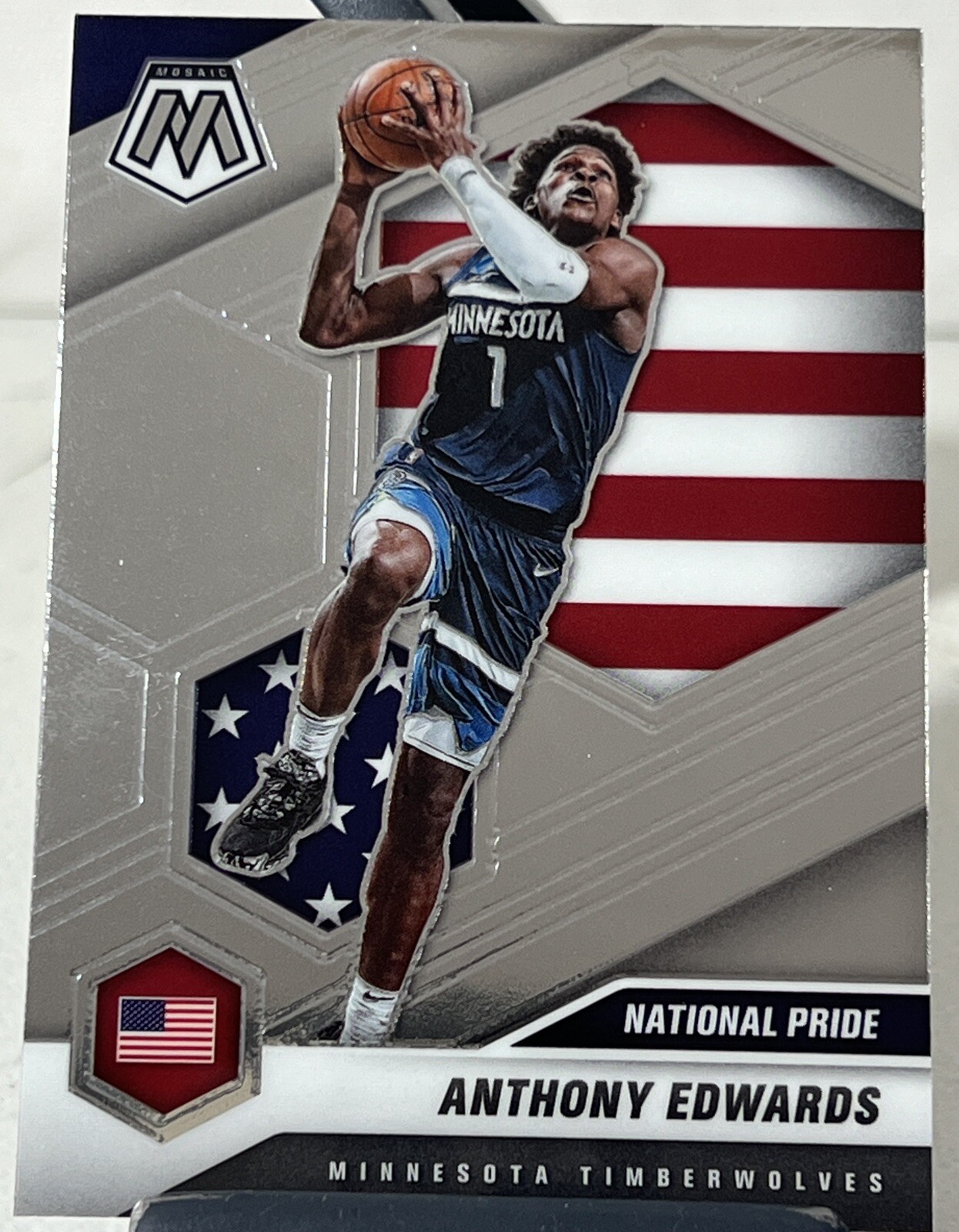 2020-21 Panini Mosaic National Pride Anthony Edwards 252 Rookie RC Timberwolves