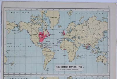 HISTORICAL MAP THE WORLD BRITISH EMPIRE 1763 ~ 1837 AUSTRALIA