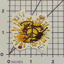 Peace , Love , Guitar - Symbols in Paint - Vinyl Decal Sticker Bomb Hippie Music