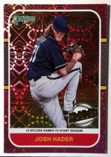 2021 Donruss Highlights Pink Fireworks #HI10 Josh Hader Milwaukee Brewers